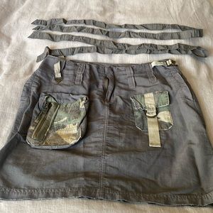 Da-Nang military cargo skirt , size M, optional ties through belt loops